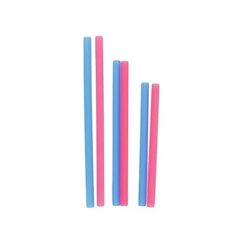 Silikids 果凍餐具 六入矽膠吸管組(三種尺寸)紅藍 Silikids 果凍餐具 六入矽膠吸管組(三種尺寸)紅藍