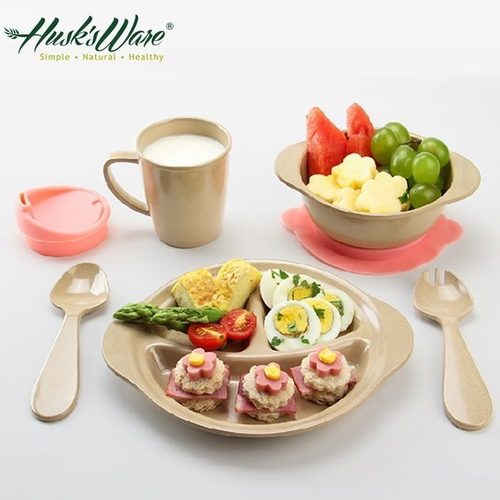 Husk’s ware稻殼天然無毒環保兒童餐具組 微笑款 Husk’s ware稻殼天然無毒環保兒童餐具組 微笑款