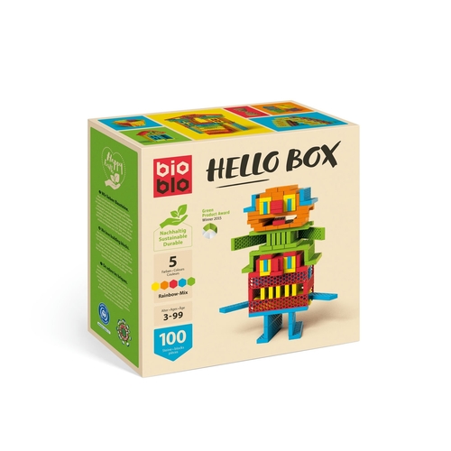 BIOBLO蜂巢積木 HELLO BOX (100片／5色)