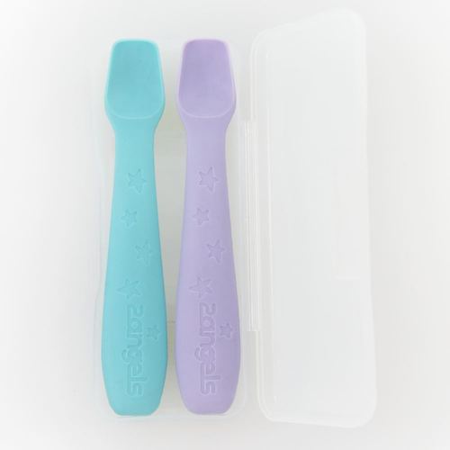 2angels 矽膠餵食湯匙(2入)x2 附專用收納盒 2angels 矽膠餵食湯匙(2入)x2 附專用收納盒