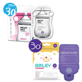 【Bailey】感溫母乳儲存袋(指孔型30入)+奶粉袋(30入)