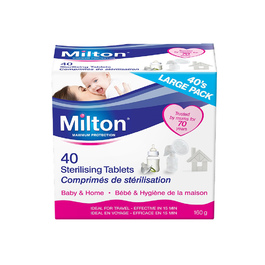 【Milton米爾頓】消毒錠 40入 + Bailey鉑金矽膠海綿奶瓶刷