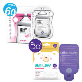 BAILEY感溫母乳儲存袋(指孔型60入)+奶粉袋(30入)