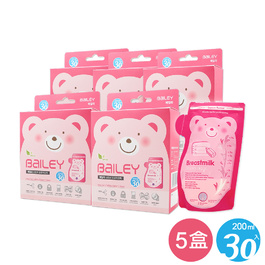 超值5盒組▸【Bailey】感溫母乳儲存袋(壺嘴型) 30入