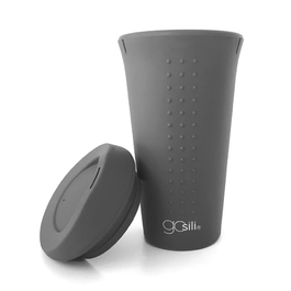 【Silikids】果凍餐具 TOGO矽膠隨行杯16oz(鋼鐵灰)