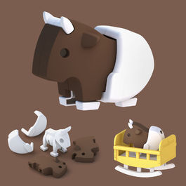 【HALFTOYS】 3D動物寶寶 角馬寶寶GNU BABY