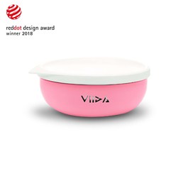 VIIDA Soufflé 抗菌不鏽鋼餐碗-甜心粉
