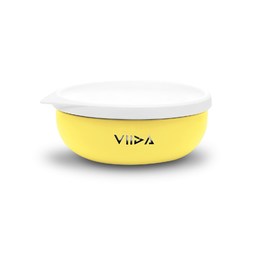VIIDA Soufflé 抗菌不鏽鋼餐碗- 萊姆黃