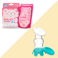 BAILEY感溫母乳儲存袋(壺嘴型30入)+集乳器 BAILEY感溫母乳儲存袋(壺嘴型30入)+集乳器