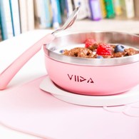 VIIDA Soufflé 抗菌不鏽鋼餐碗-甜心粉 VIIDA Soufflé 抗菌不鏽鋼餐碗-甜心粉