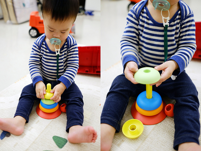 益智玩具推薦，bioserie 2合1益智堆疊玩具有助寶寶建構大小思維