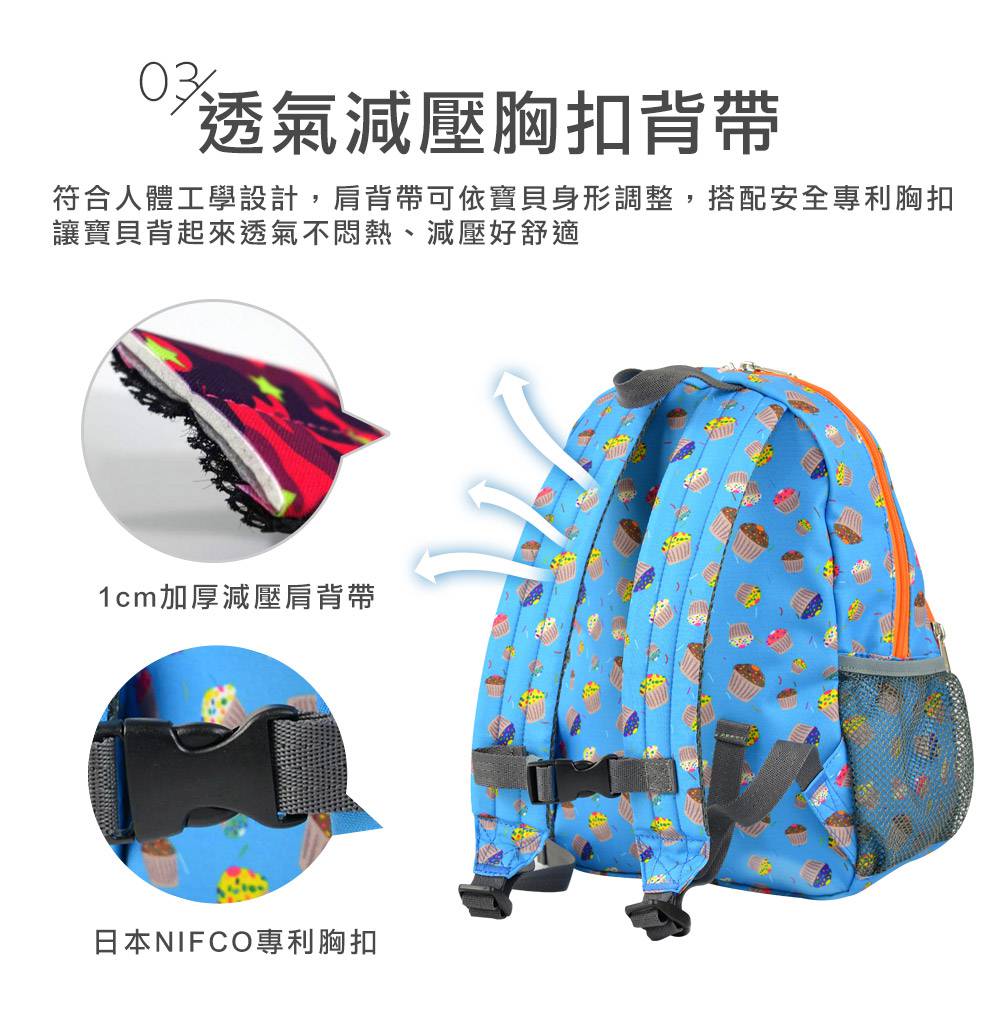 英國HUGGER兒童背包 繽紛蛋糕 透氣減壓背帶、附前胸扣,幼童更好背 英國HUGGER兒童背包 繽紛蛋糕 透氣減壓背帶、附前胸扣,幼童更好背