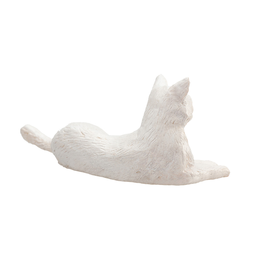 MOJO FUN 擬真動物模型 白貓(躺姿) 387368