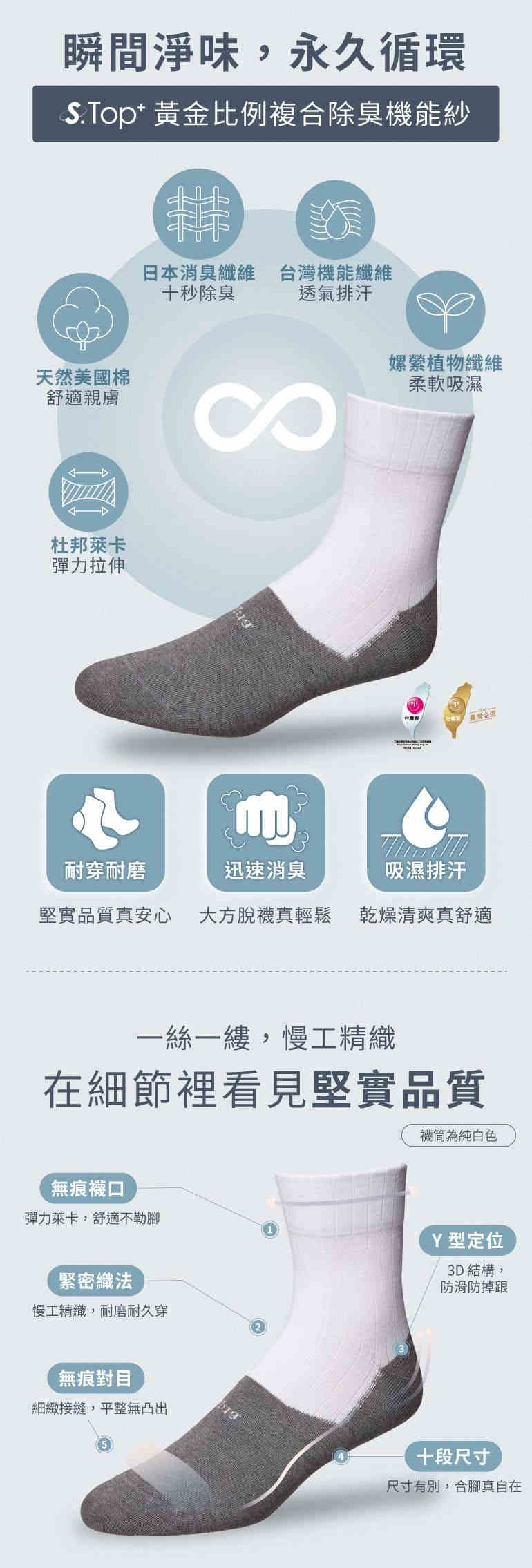 sNug頂級學生襪白灰