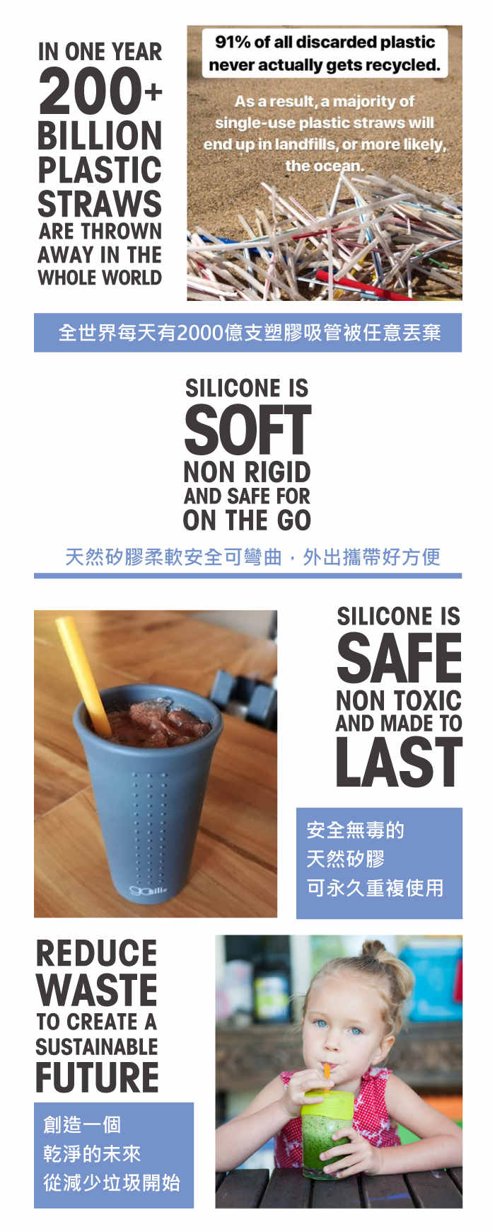 Silikids 果凍餐具 TOGO矽膠吸管杯組