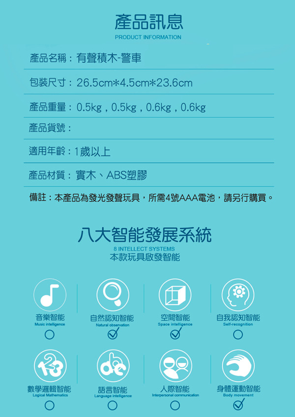 ToP BRIGHT有聲積木 規格 ToP BRIGHT有聲積木 規格