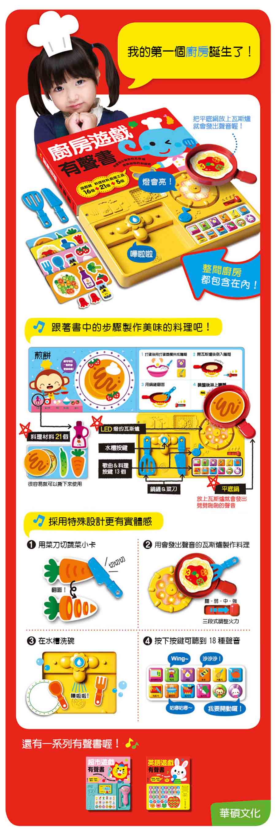 【操作遊戲書】廚房遊戲有聲書 (華碩文化)
